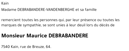 Maurice DEBRABANDERE