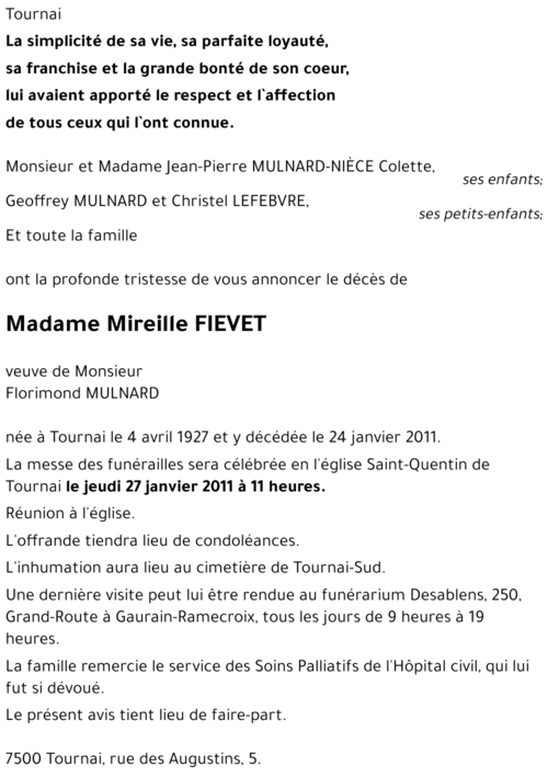 Mireille FIEVET