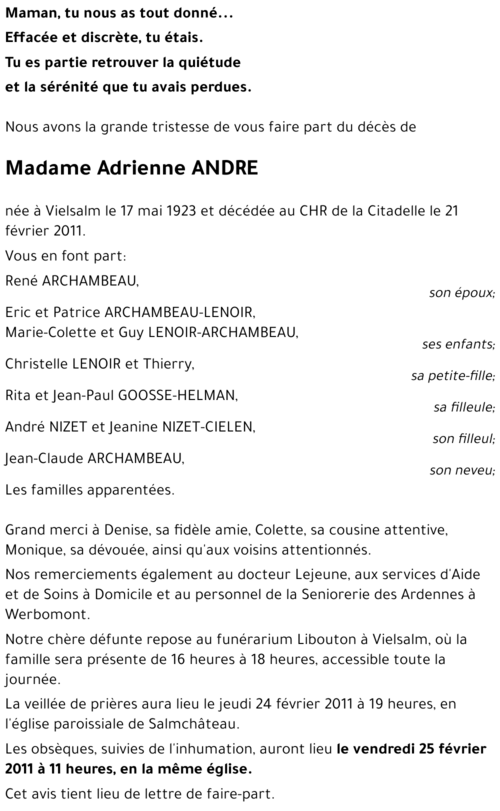 Adrienne ANDRE