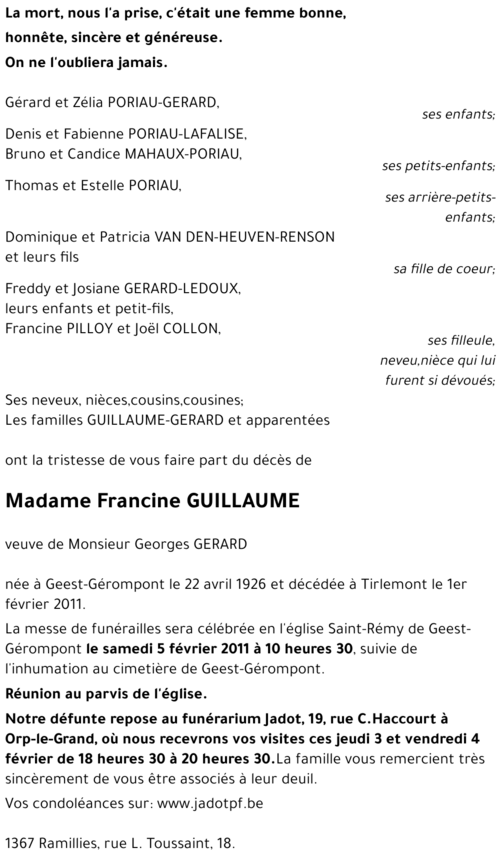 Francine GUILLAUME