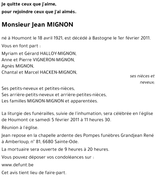 Jean MIGNON