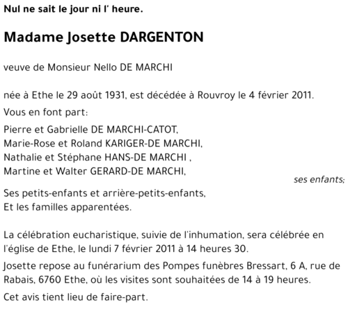 Josette DARGENTON