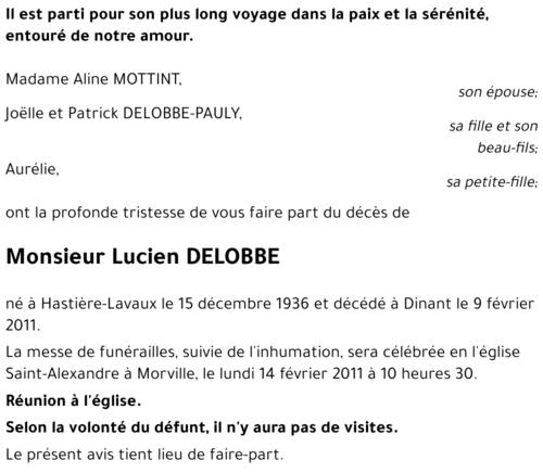 Lucien DELOBBE