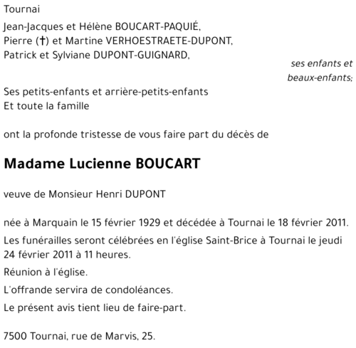 Lucienne BOUCART