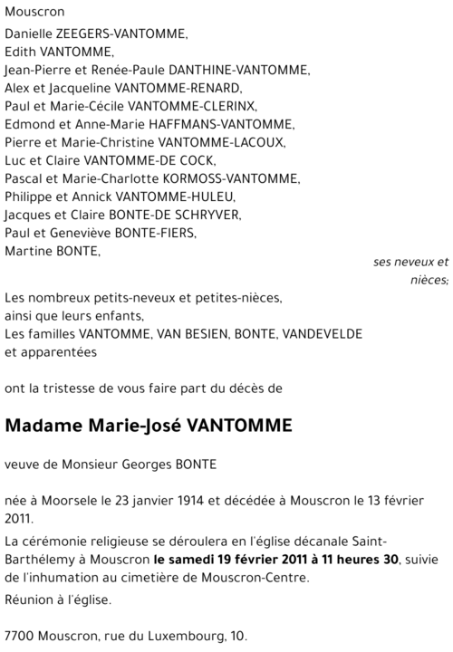 Marie-José VANTOMME