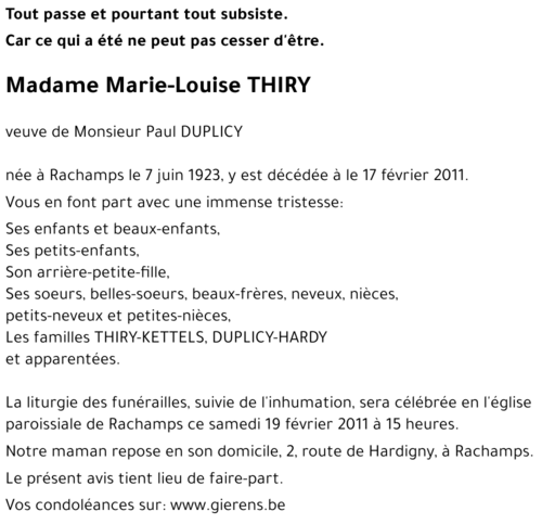 Marie-Louise THIRY