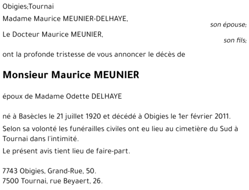 Maurice MEUNIER