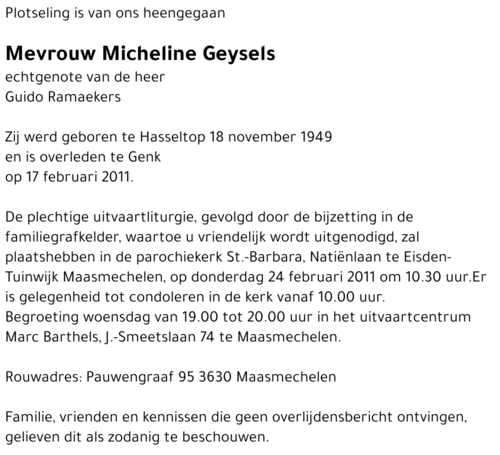 Micheline Geysels