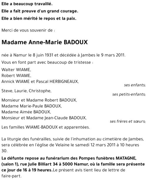 Anne-Marie BADOUX