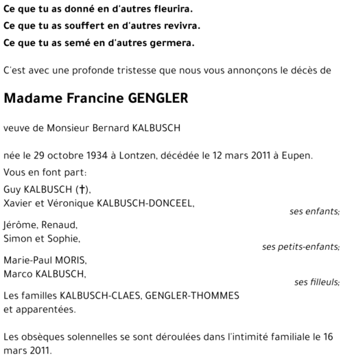 Francine GENGLER