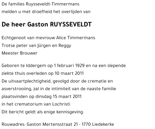 Gaston RUYSSEVELDT