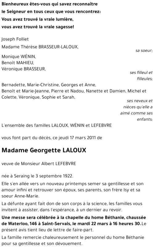 Georgette LALOUX