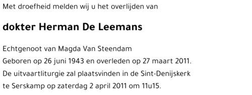 Herman De Leemans