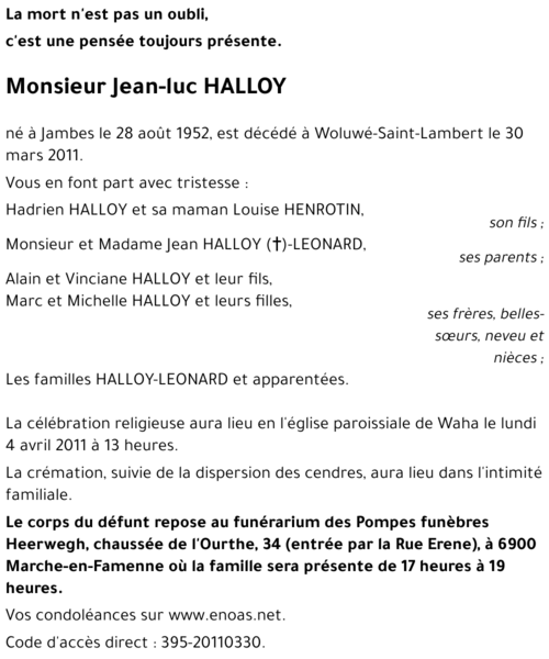 Jean-luc HALLOY