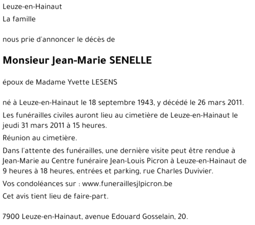 Jean-Marie SENELLE