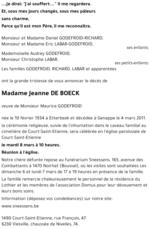 Jeanne DE BOECK