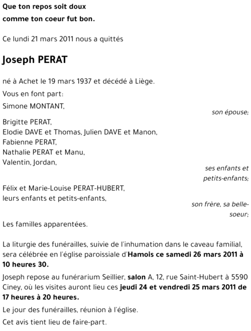 Joseph PERAT