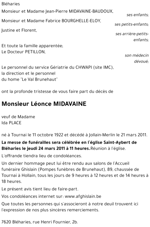 Léonce MIDAVAINE