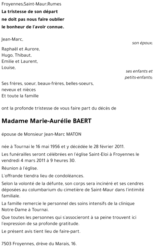 Marie-Aurélie BAERT