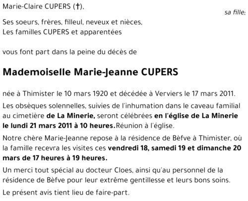Marie-Jeanne CUPERS