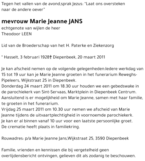 Marie Jeanne JANS