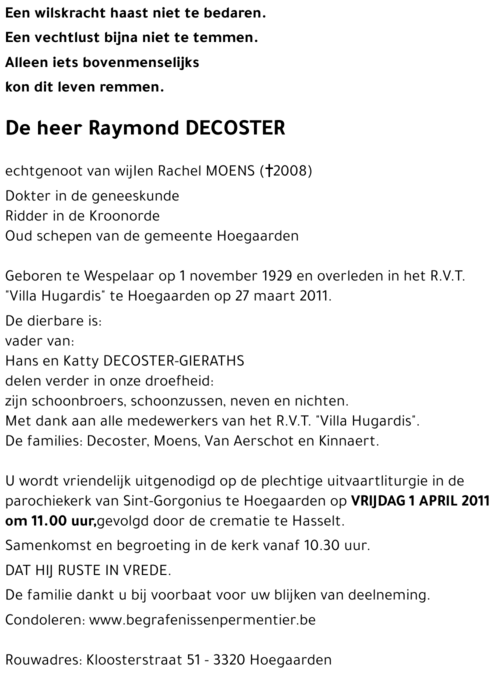 Raymond DECOSTER