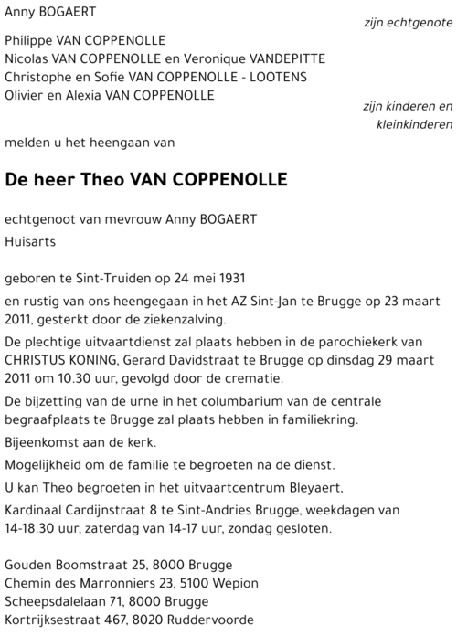 Theo VAN COPPENOLLE