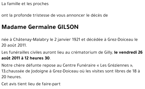 Germaine GILSON