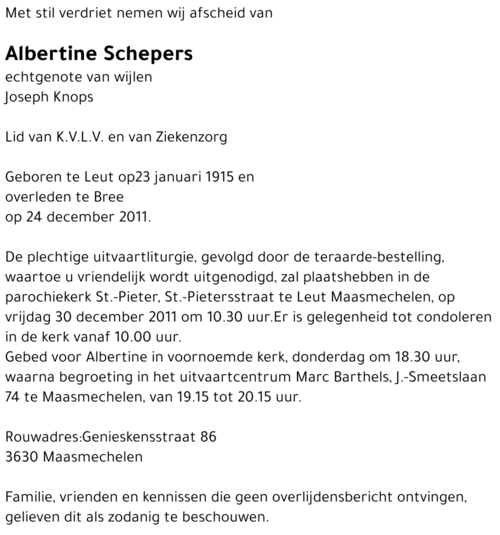 Albertine Schepers