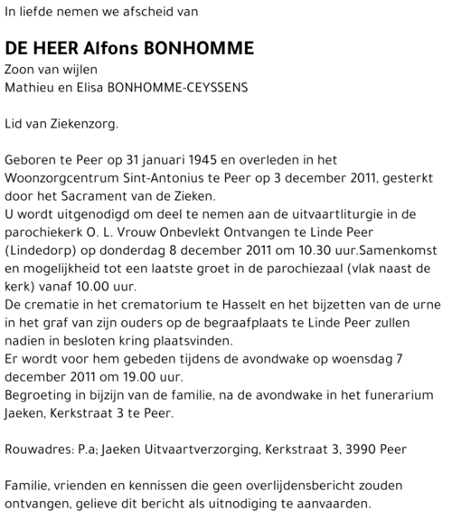 Alfons Bonhomme