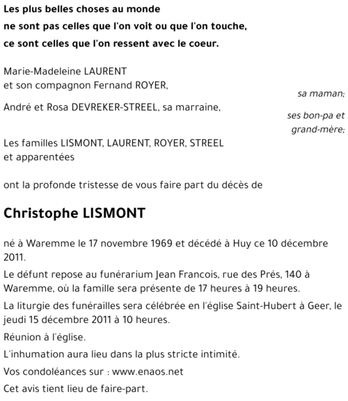 Christophe LISMONT
