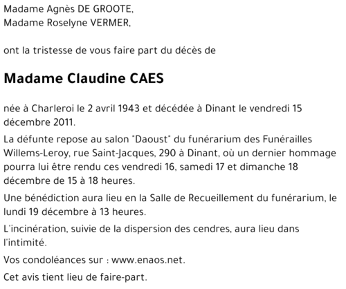 Claudine CAES