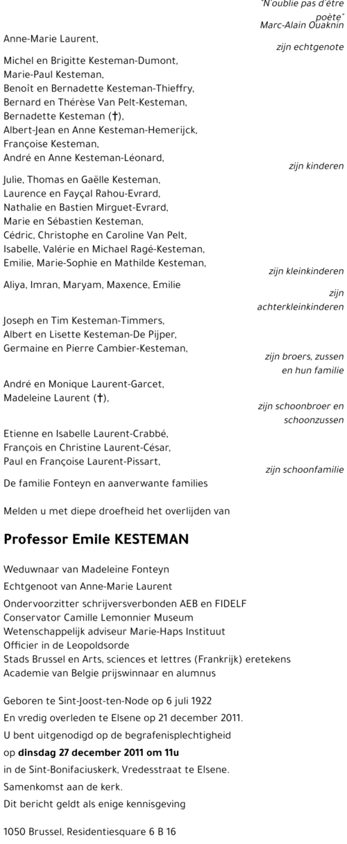 Emile KESTEMAN