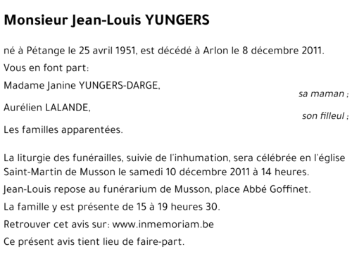 Jean-Louis YUNGERS