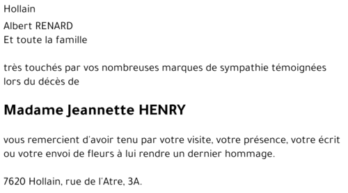 Jeannette HENRY
