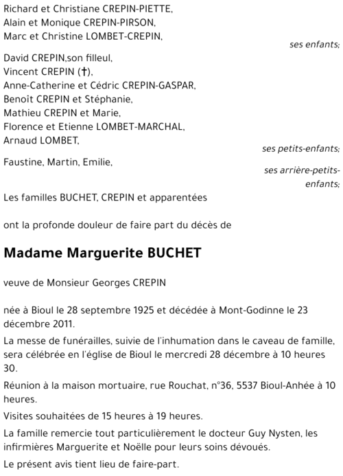 Marguerite BUCHET