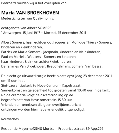 Maria Van Broekhoven