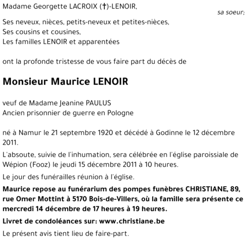 Maurice LENOIR