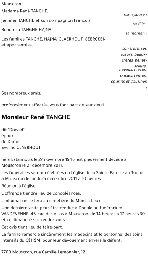 René TANGHE