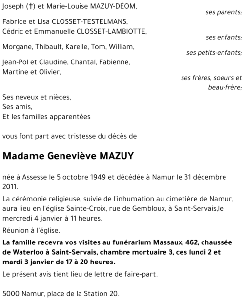 Geneviève MAZUY