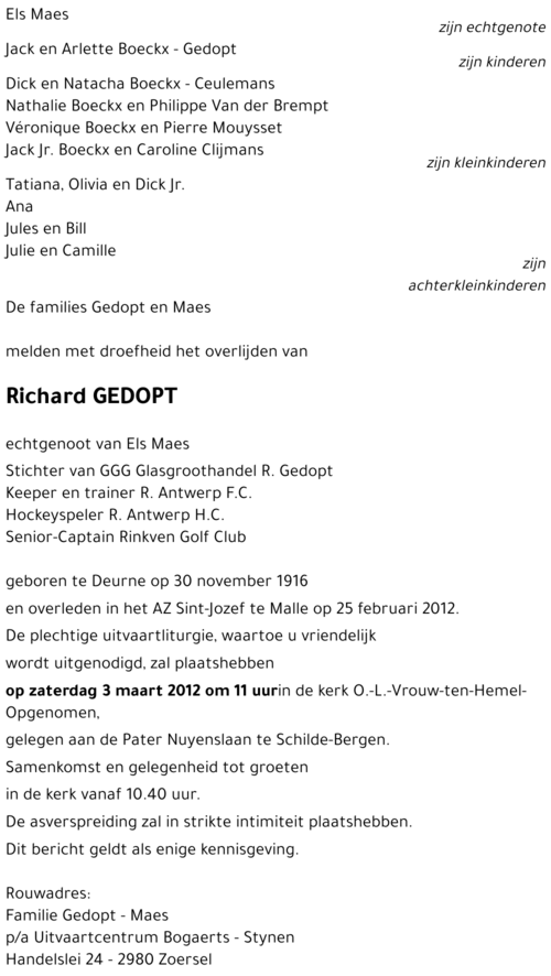 Richard GEDOPT