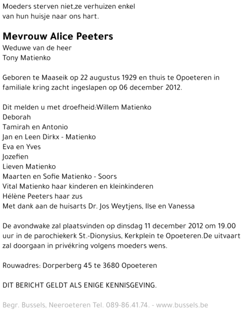 Alice PEETERS
