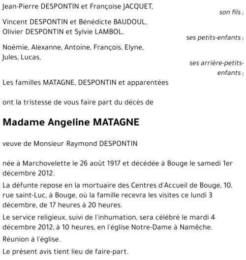 Angeline MATAGNE