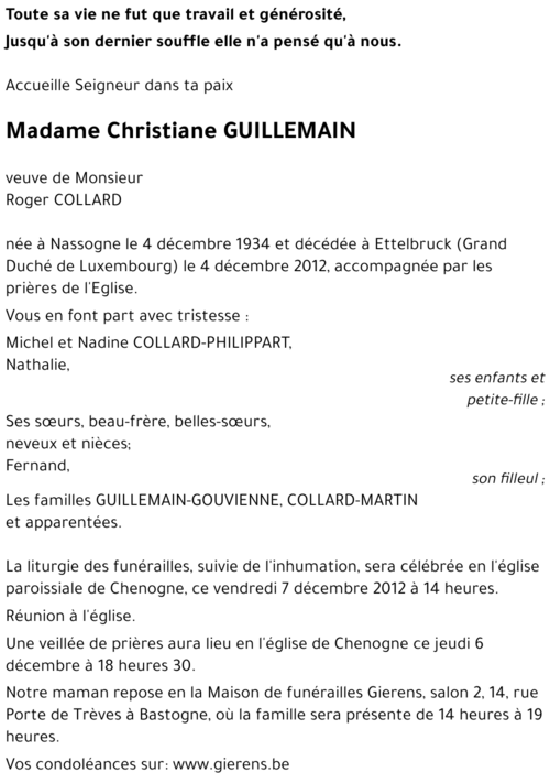 Christiane GUILLEMAIN