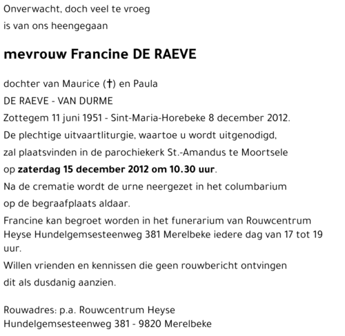 Francine DE RAEVE