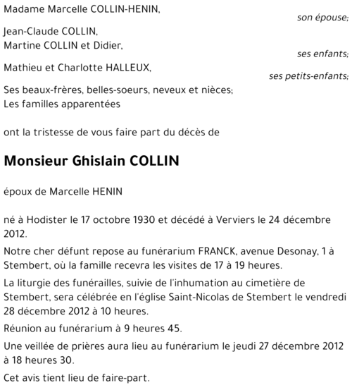Ghislain COLLIN