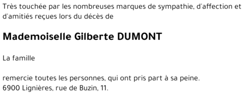 Gilberte DUMONT