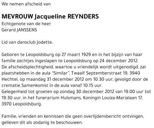 Jacqueline Reynders
