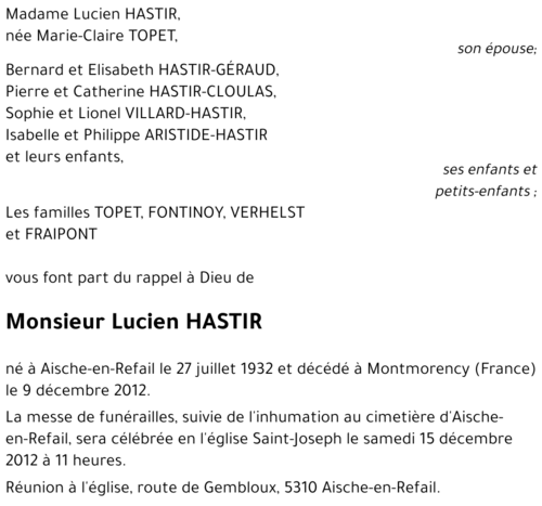 Lucien HASTIR