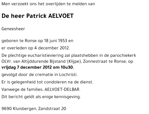 Patrick AELVOET